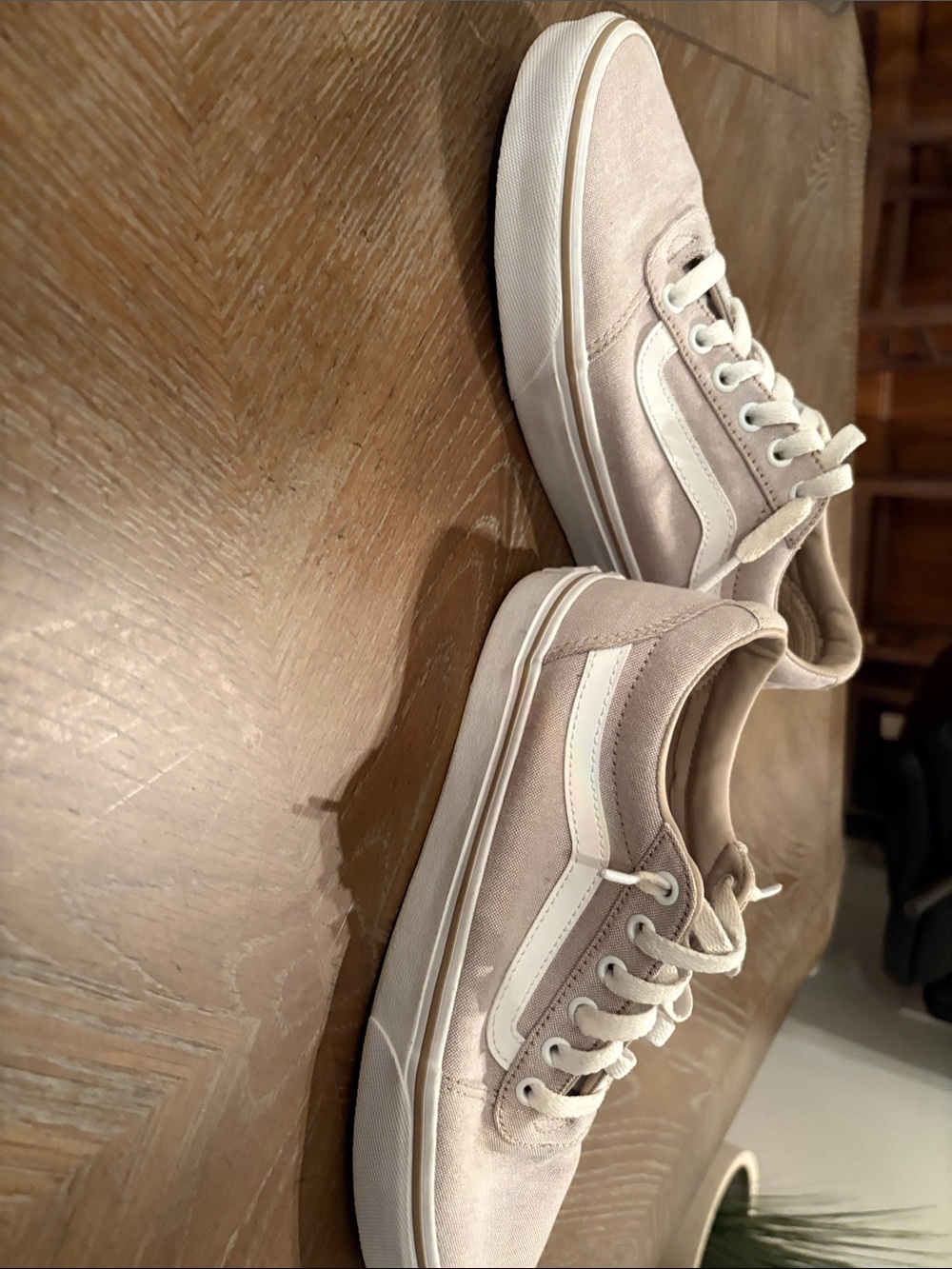 Vans Old Skool Sneakers in Beige with White Stripe Worn only a few times